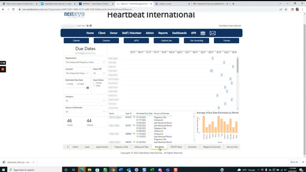 screen capture of a HeartBeat International CRM training video